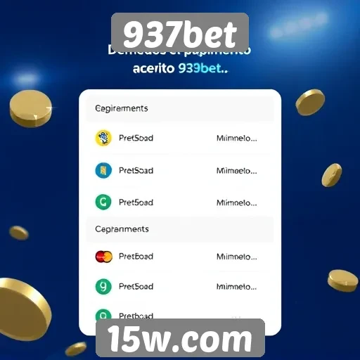 Métodos de pagamento aceitos no 937bet